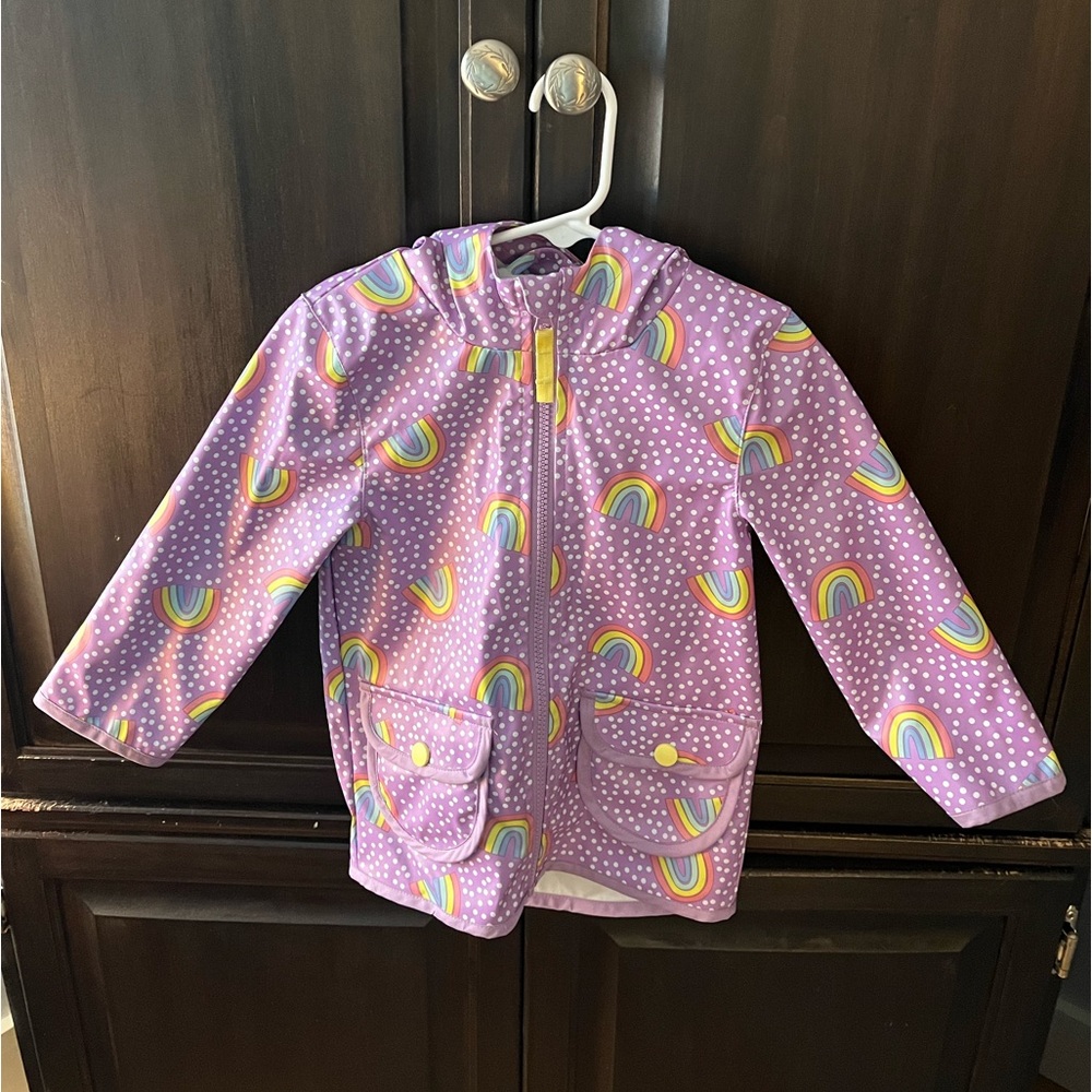 Cat & Jack Purple Rainbow Rain Jacket 2T